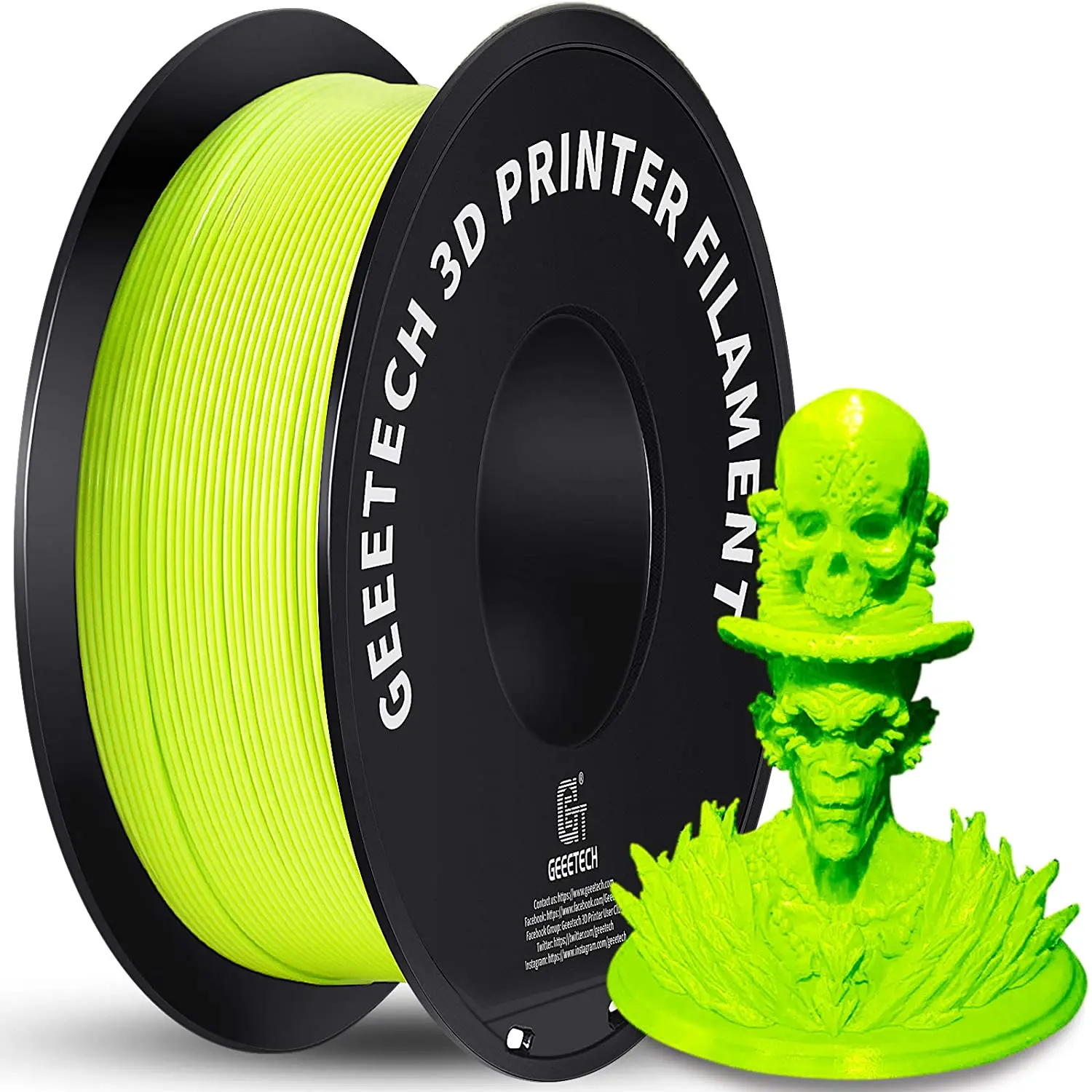 GEEETECH 1roll/1kg 1.75mm PLA Filament  Apple Green Vacuum Packaging Overseas Warehouses Various Colors For 3D Printer Fast Ship geeetech pla 1 75mm 1kg glow in dark for 3d p rinting luminous 8 colors glow pla fast shipping oversea warehouse
