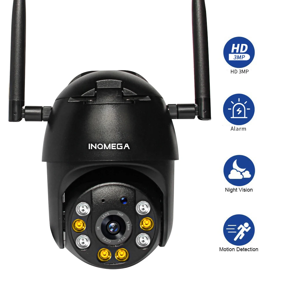 INQMEGA 1080P PTZ IP камера Wifi Открытый 4X цифровой зум AI человеческое Обнаружение