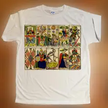 Vintage moda tarot tarjeta impresa hombres mujeres camiseta de talla grande Harajuku Tees algodón gráfico divertidas tapas Tumblr Divination camiseta