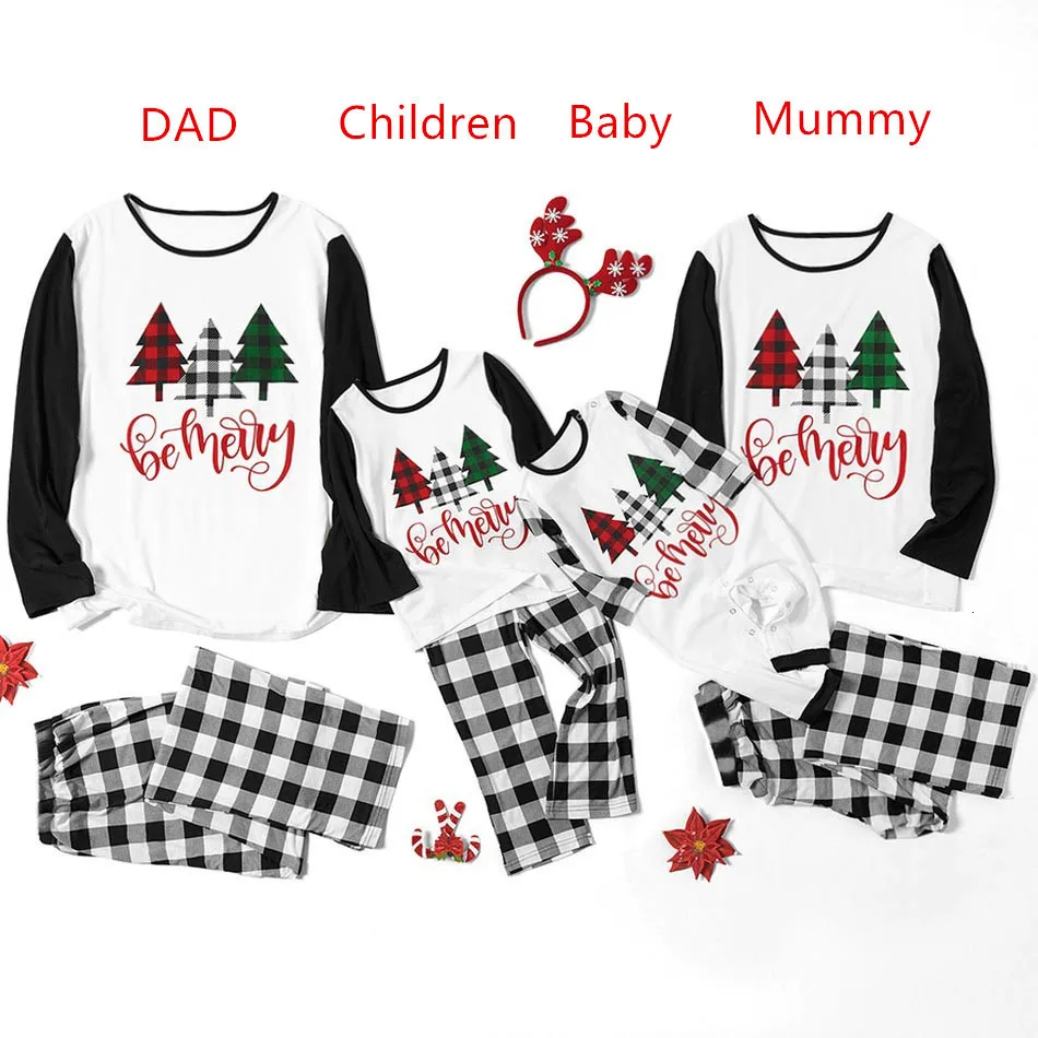 Семейные рождественские одинаковые пижамы для мамы, папы, дочки и сына; одежда для сна с буквенным принтом; одежда для сна; Famliy Look; домашняя одежда