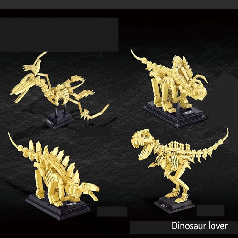 

81001 Toy building blocks Dinosaur skeleton Tyrannosaurus Rex pterosaur Stegosaurus Triceratops children adult building blocks t
