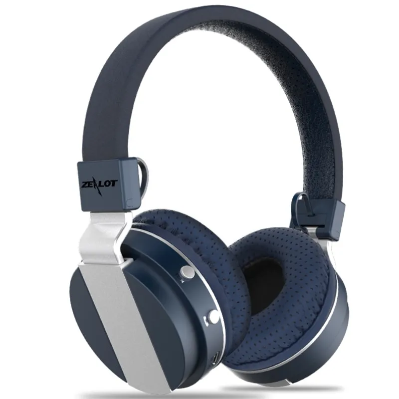 Синий ZEALOT B17 Bluetooth наушники Музыкальная гарнитура FM и поддержка SD карты с микрофоном для мобильных телефонов xiaomi iphone sumsamg tablet - Цвет: Синий