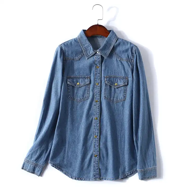 washed denim shirt womens