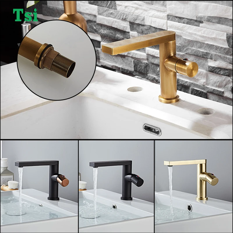 

Washbasin faucet modern bathroom faucet Black / gold washbasin faucet single handle hot and cold faucet