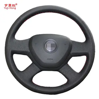 

Yuji-Hong Car Steering Wheel Covers Case for Skoda Octavia Yeti 2014 Hand-stitched Artificial Leather Cover