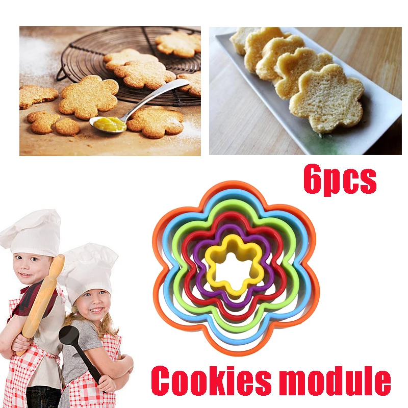 6 шт./компл. DIY Форма для рождественского печенья цветок сливы выпечки инструмент многоцветный