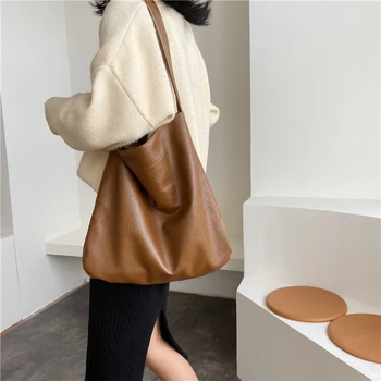 

Vintage Tote Bags Multifunction Handbags Women Shoulder Bags Soft Leather Hand Bags Large Capacity Bucket bag