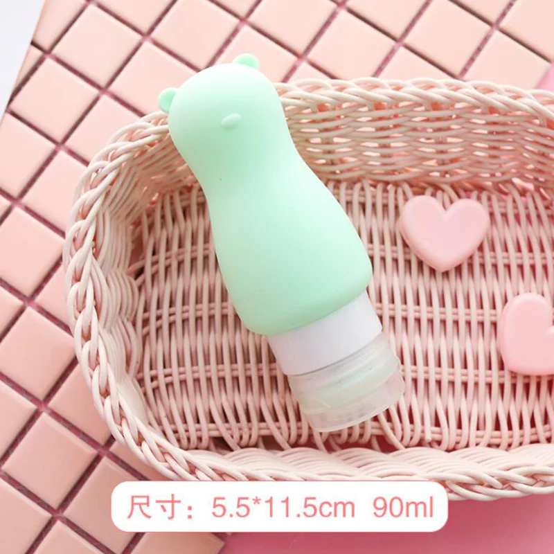 90ml Мультяшный кролик/медведь сжимаемые бутылки контейнеры Мини дорожная бутылка для парфюма шампунь для ванной Путешествия хранения бутылки Посуда для дома - Цвет: 90ml
