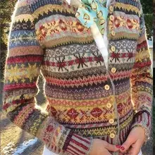 Женский зимний осенний Рождественский свитер, кардиган с v-образным вырезом, теплый свитер с длинным рукавом, кардиганы, Повседневный свитер