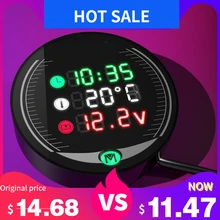 KKMOON Водонепроницаемый(жидкокристаллический дисплей) 9-24V 3-в-1/5-в-1 Ночное видение moto rcycle вольтметр вольт переменного тока Датчик Дисплей Настольный светодиодный вольтметр в moto