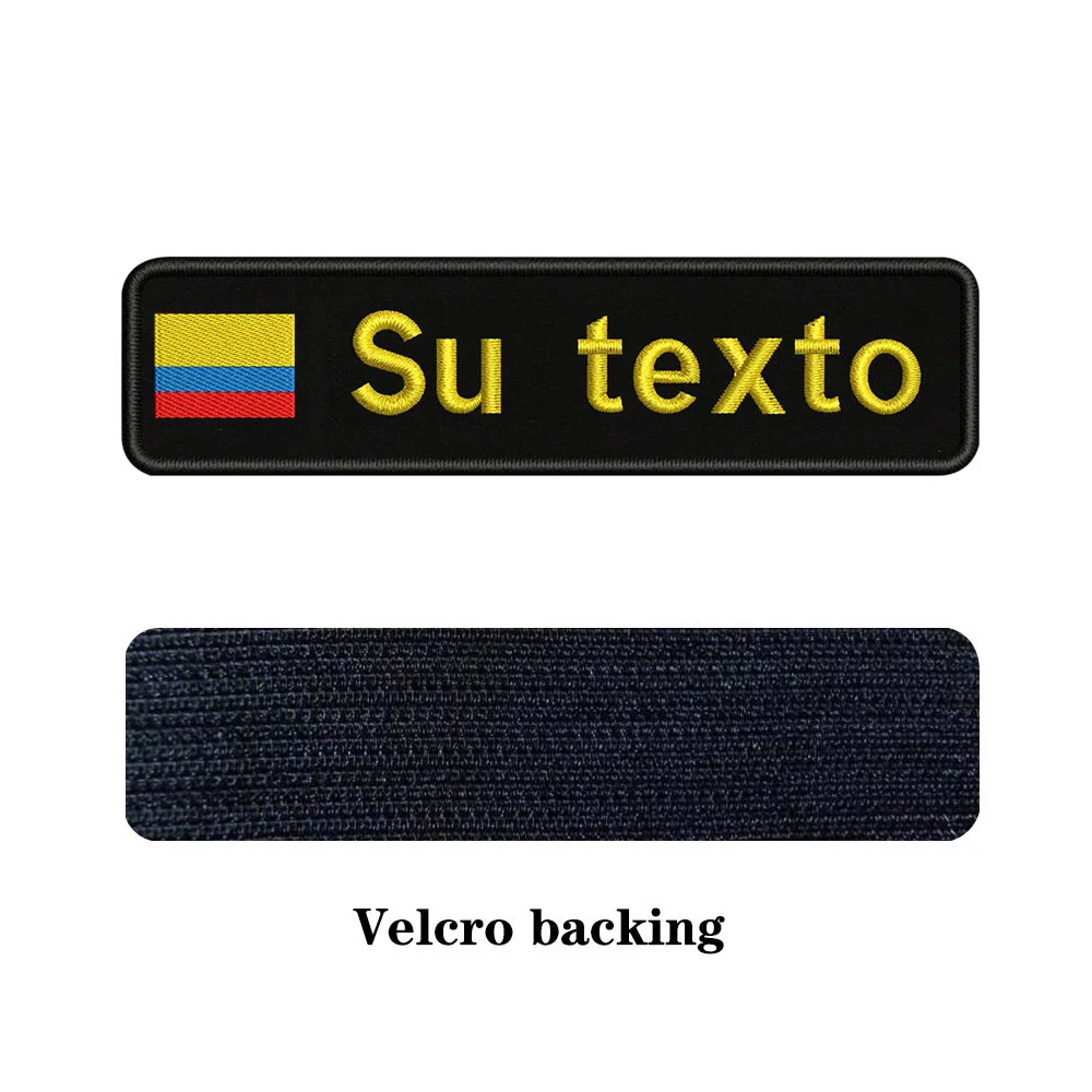 yellow-Velcro Вышивка на заказ с национальным именем или заплатка с текстом 10 см* 2,5 см значок Утюг на или липучке Подложка для одежды брюки рюкзак шляпа - Цвет: yellow-Velcro