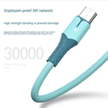 Líquido de silicone 5a tipo c cabo micro usb carregamento rápido do telefone móvel android carregador cabo dados para huawei samsung xiaomi redmi