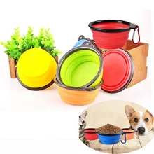 Silicone Cat Dog Bowl Outfit Folding Portable Travel Bowl For Dog Feeder Utensils Small Mudium Dog Bowls Pet Supplies