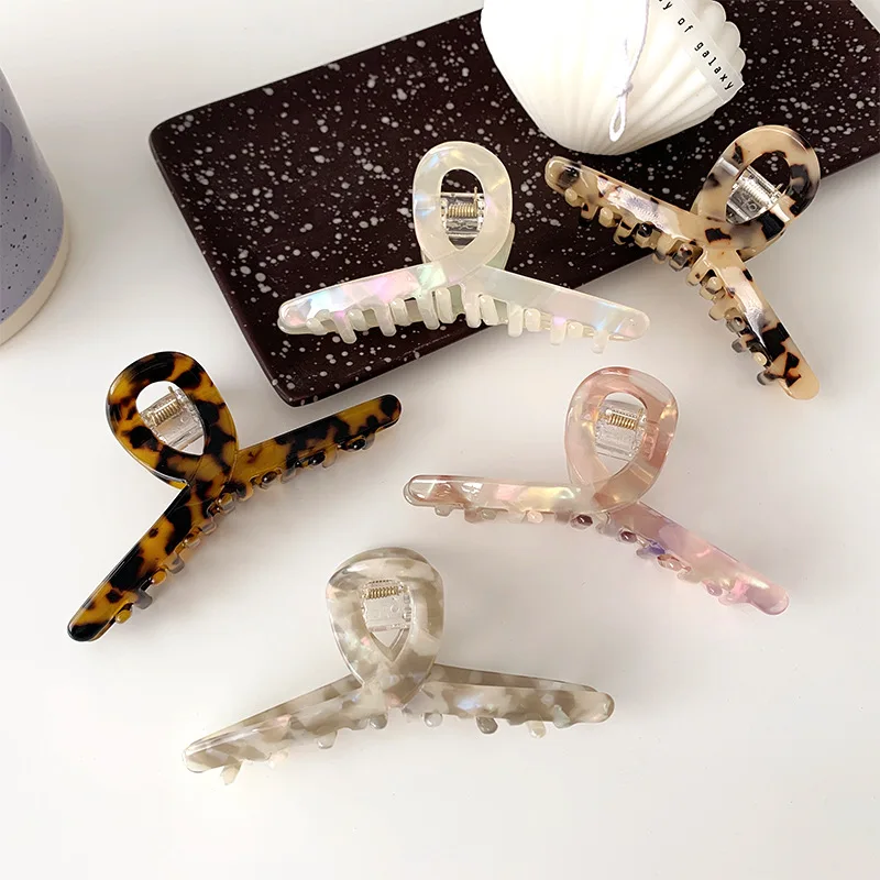 Ruoshui Frau Acetat Leopard Haar Krallen Damen Haarnadeln Haarnadeln Haar Grip Kopfbedeckung Haar Zubehör Haarspangen Damen Haar Clips – Detail 5