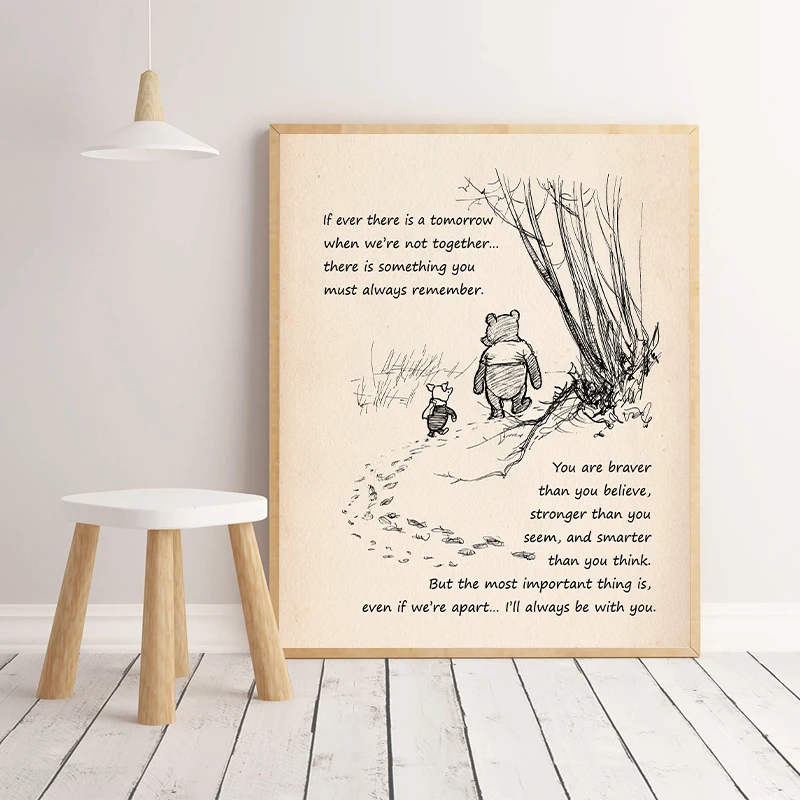 If ever there is tomorrow when we're not together... Winnie the Pooh Quotes Poster Home Decor