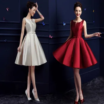 

Fashion Vestido De Noiva Short Design Champange Color Bridal Evening Dress Party Gown Luxury A Line Prom Dress 2020 New