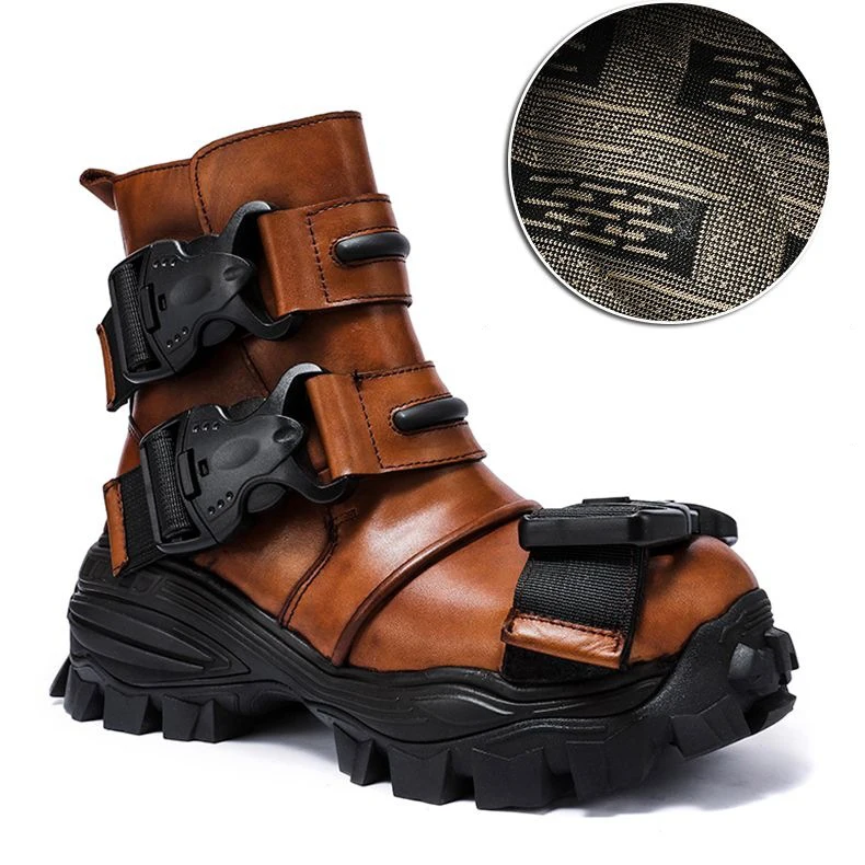 Genuine Leather Motorcycle Boots For 