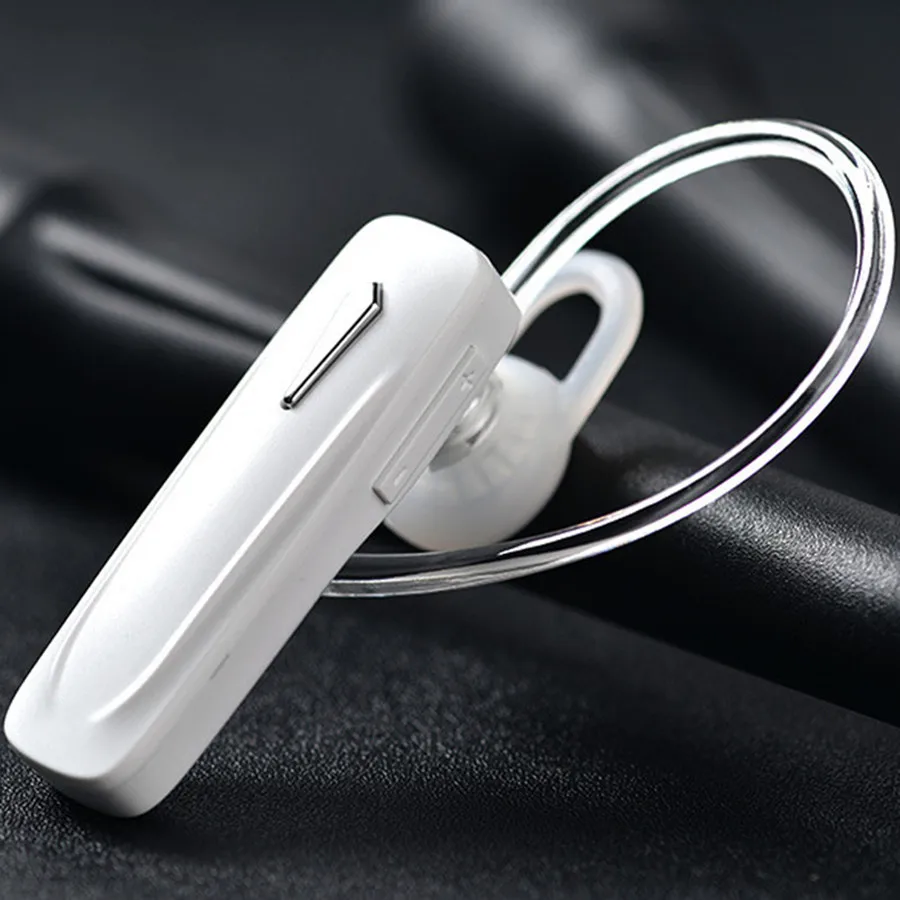 M163, мини Bluetooth наушники, Bluetooth гарнитура, Ушная петля, беспроводной наушник, громкая связь, стерео бас с микрофоном для всех смартфонов - Color: white