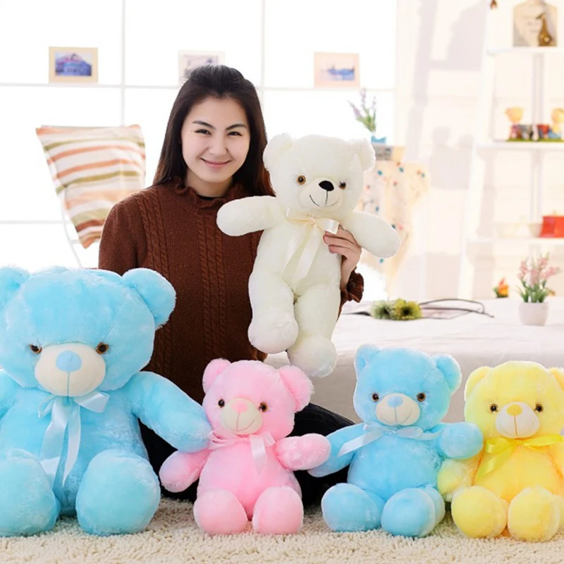 Светодиодный плюшевый медведь, игрушечный светильник, светящаяся игрушка для детей и взрослых MU8669