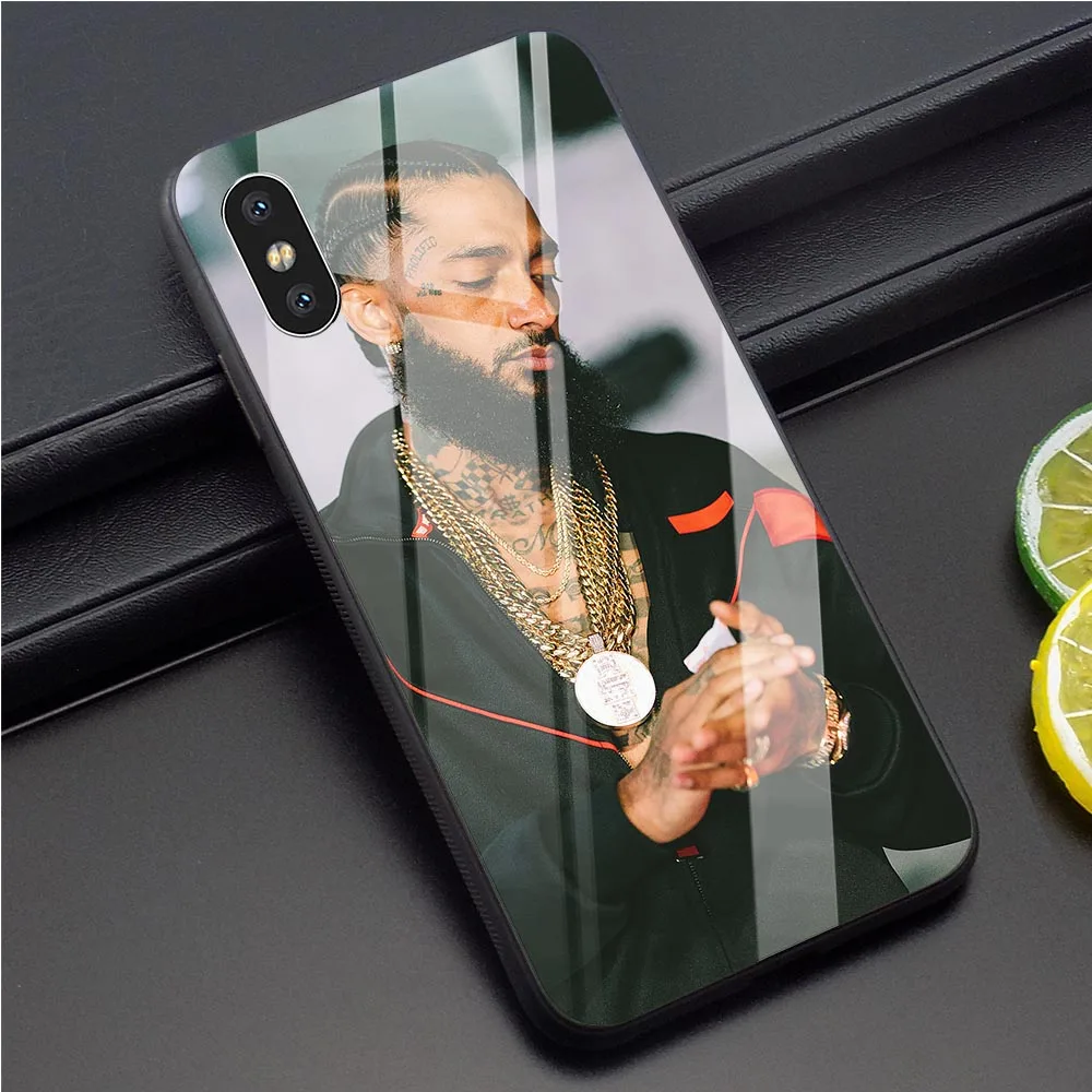Закаленное стекло Nipsey Hussle Rap чехол для телефона для iPhone 6S крышка 11 Pro 5 5S SE 7 8 Plus Xs Max XR X