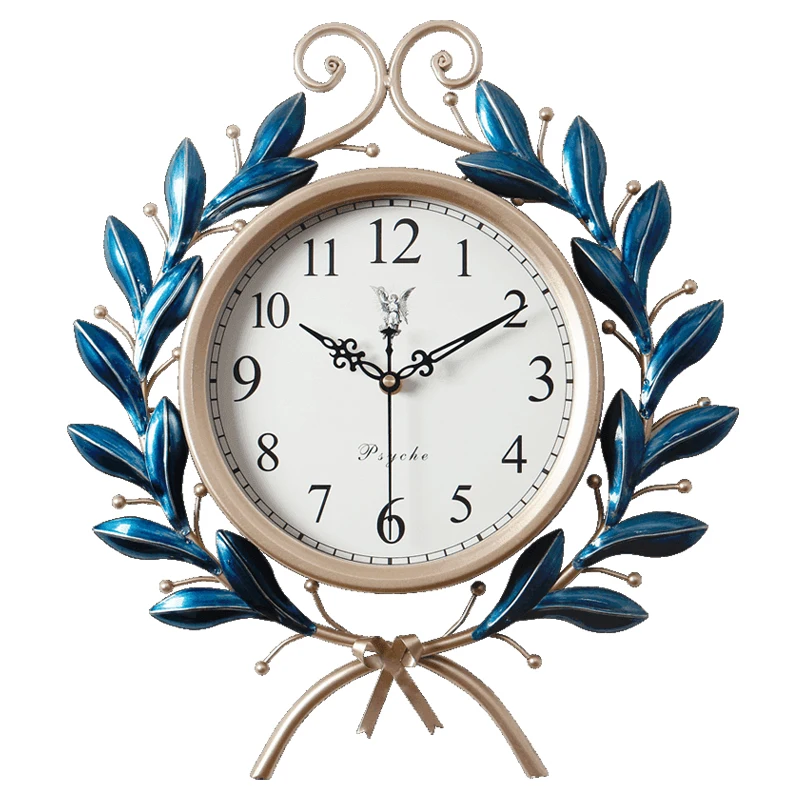 49x55cm Retro Wall Clock Simple Cool Quartz Clock Blue  