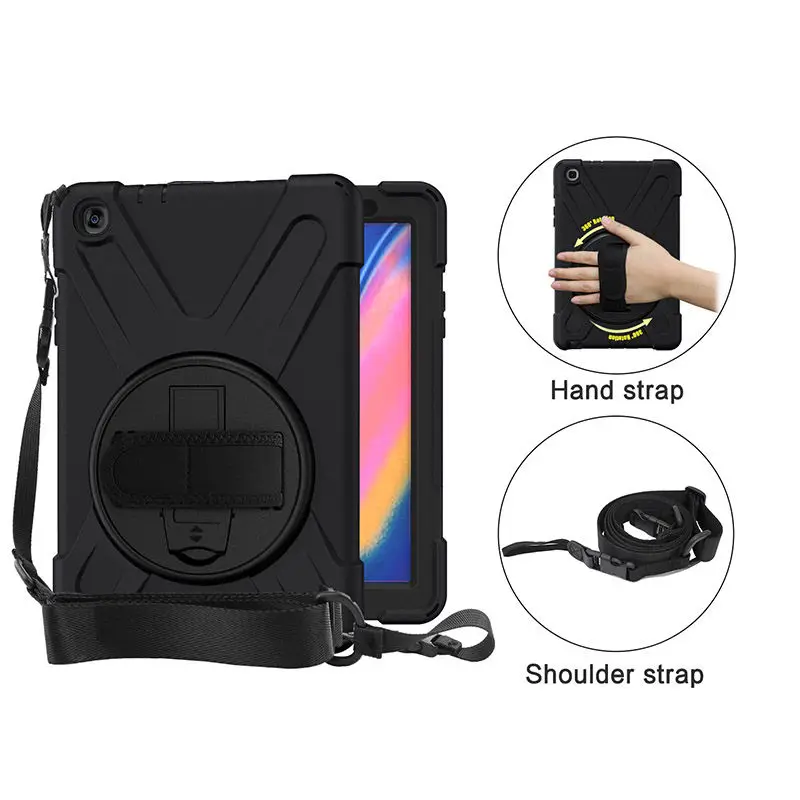 black Чехол для Samsung Galaxy Tab A 8,0 с S Pen 8,0 SM-P200 P200 P205 чехол Funda противоударный сверхмощный с ремешком на запястье - Цвет: black