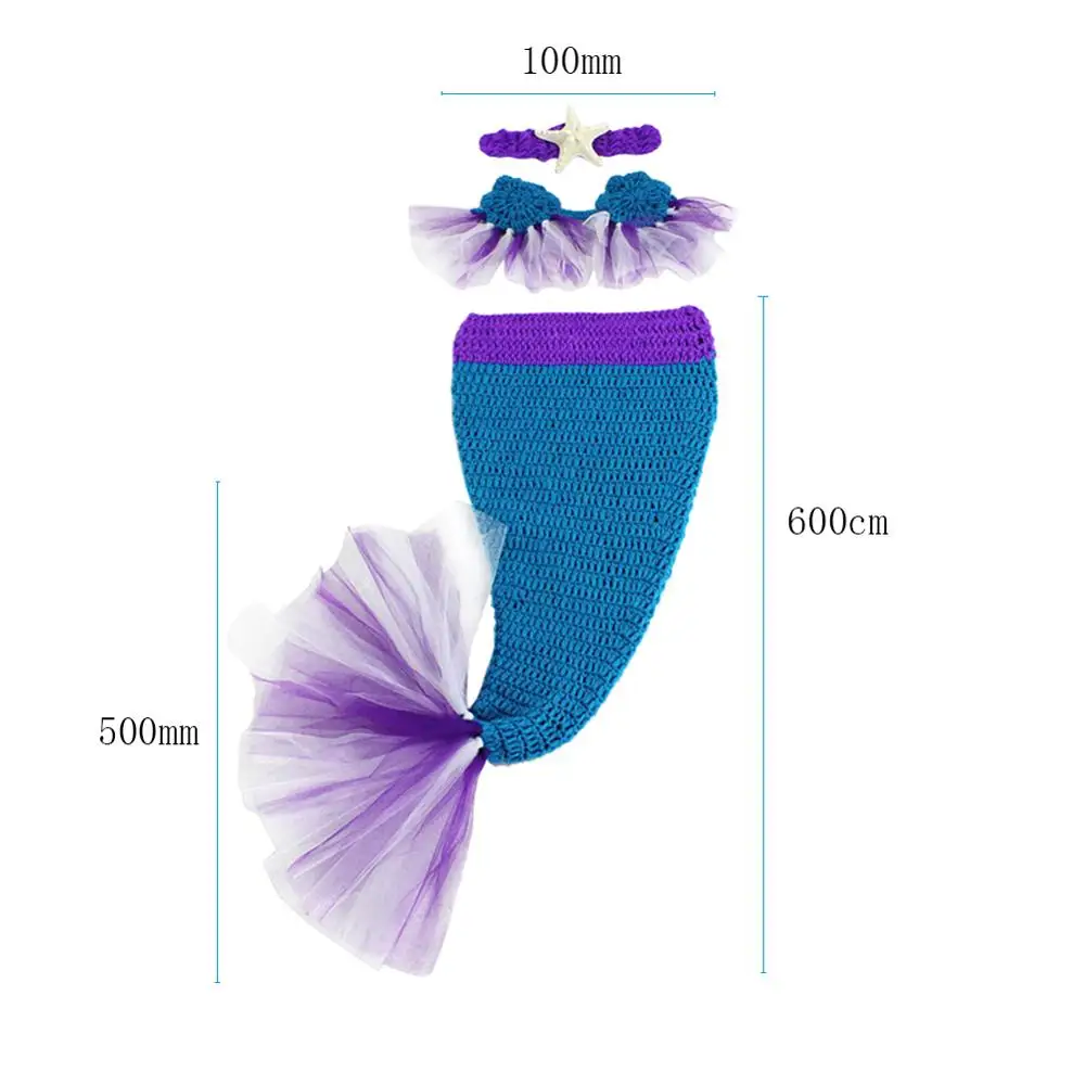 Детские вязаные реквизиты для фотосессии форма русалки Детский Костюм Обертывание реквизит для фотосессии новорожденных аксессуары для одежды инструменты - Цвет: 02