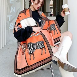 Luxury Cashmere Winter Scarf lady Design Print Warm Shawls and Wraps Foulard Female Pashmina Blanket Scarves Stoles