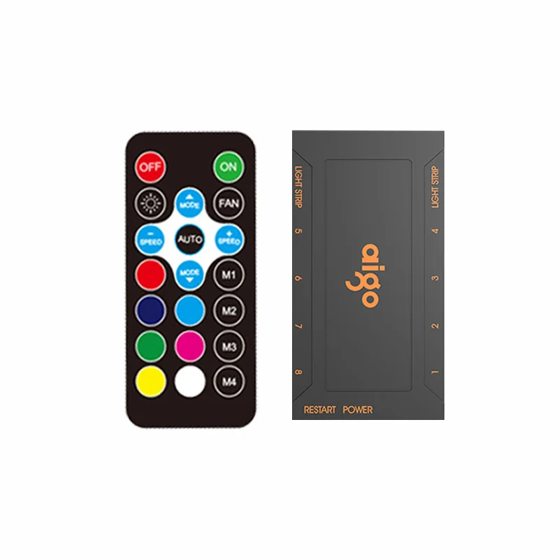control set Aigo DR12 чехол для ПК Вентилятор 120 мм бесшумный Радиатор ИК пульт дистанционного управления Регулировка светодиодный светильник RGB бесшумный игровой чехол-вентилятор - Цвет лезвия: control set