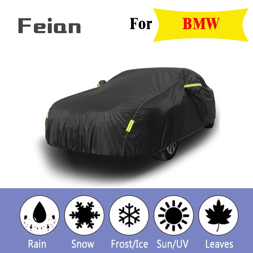 

Full Car Covers Outdoor Waterproof Sun Acid Rain Snow Protection UV Car Umbrella black auto cover SUV Sedan Hatchback for BMW