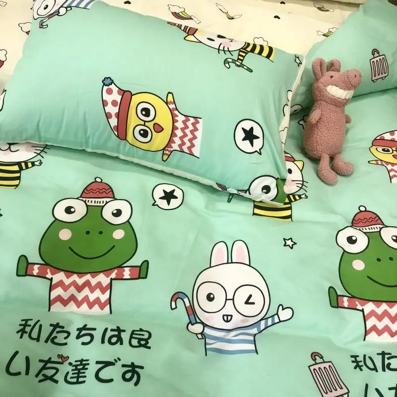 Комплекты постельного белья с героями мультфильмов «I'm a frog», Комплект постельного белья с героями мультфильмов «Друзья лягушек», детское постельное белье, односпальная/двуспальная кровать, домашний текстиль