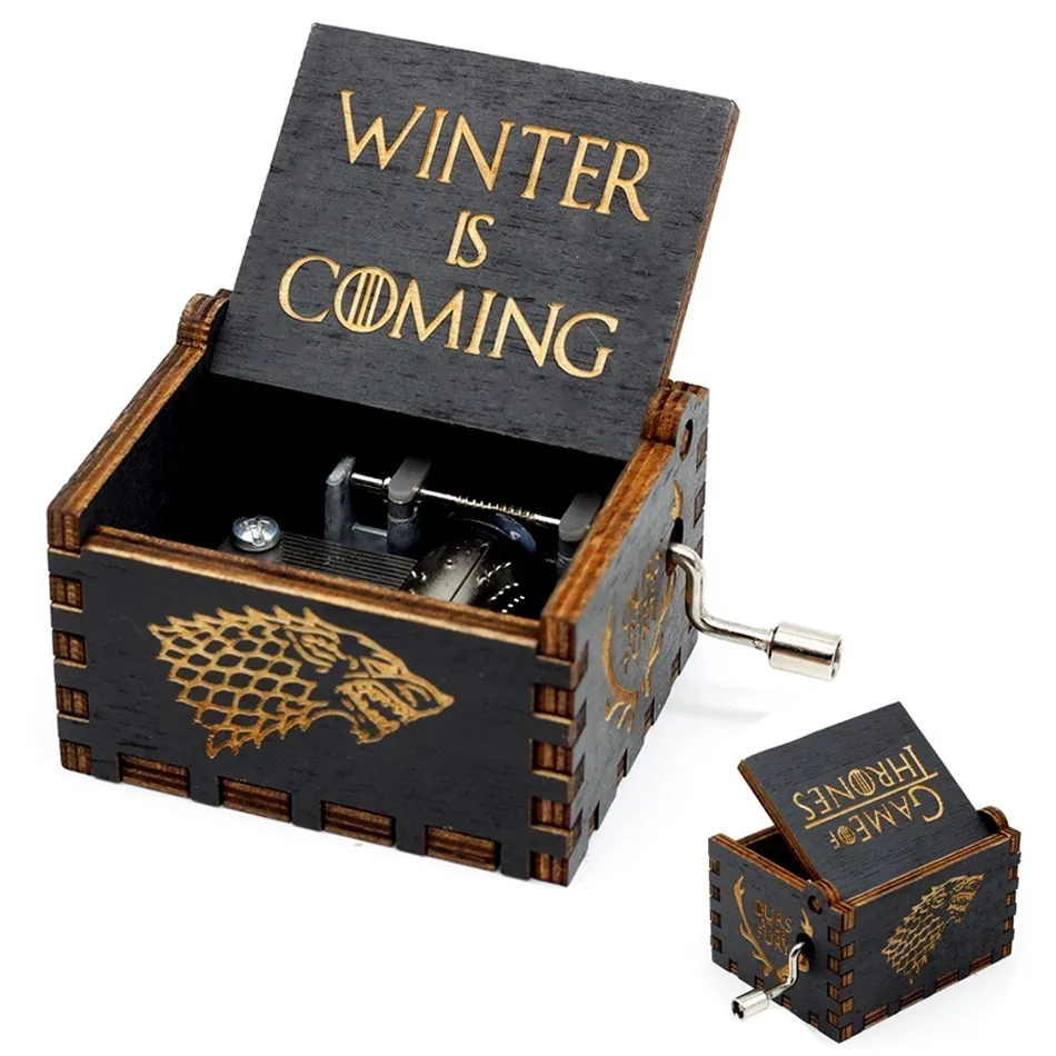 Game of Thrones Антикварные резные деревянные рукоятки для MY Goigeous жена Любовь Мама музыкальная шкатулка подарок на день рождения детские подарки - Цвет: Game of Thrones