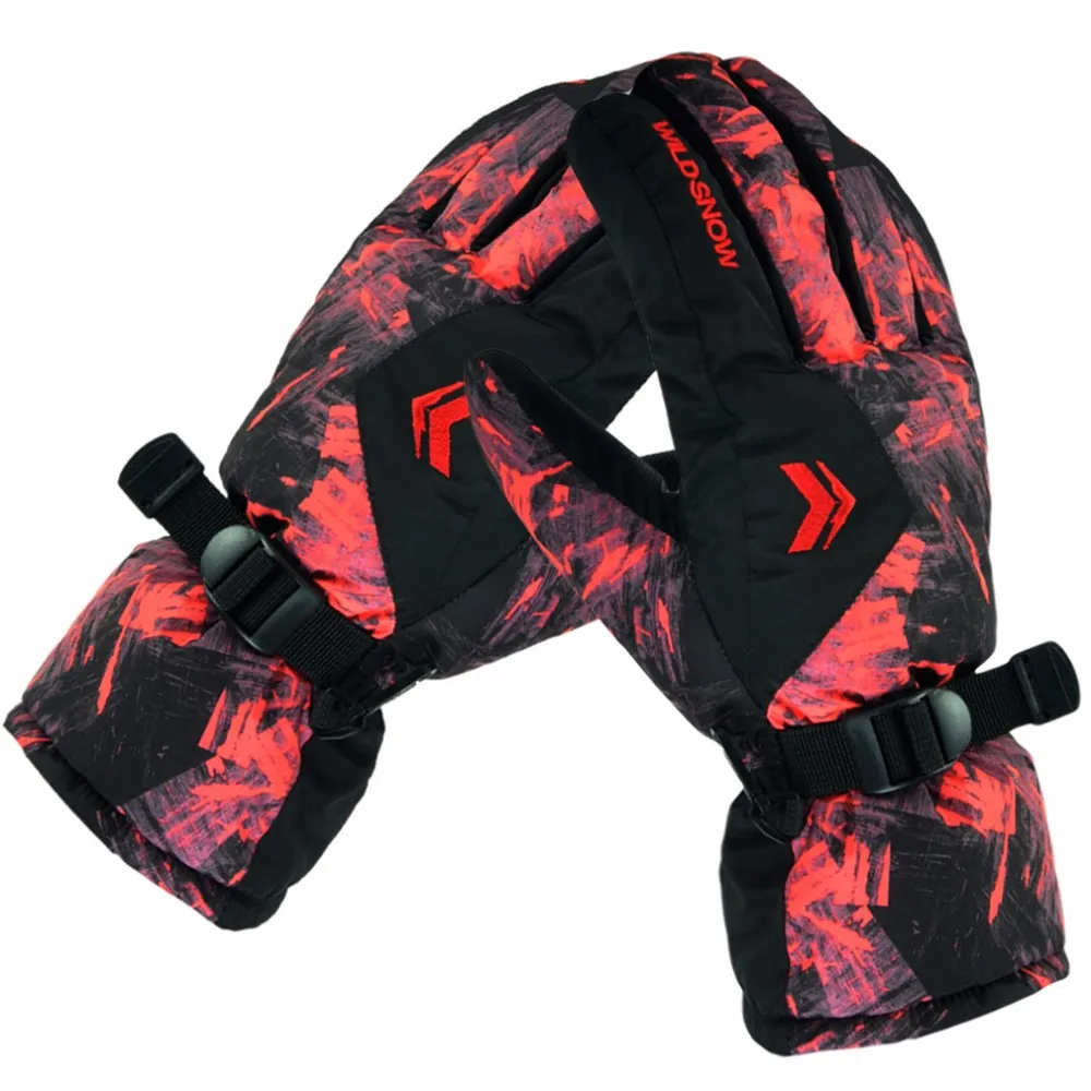 Winter Outdoor Men Ski Gloves Snowboard Snowmobile Motorcycle Gloves Skiing Riding Climbing Snow Waterproof Gloves PYG-816