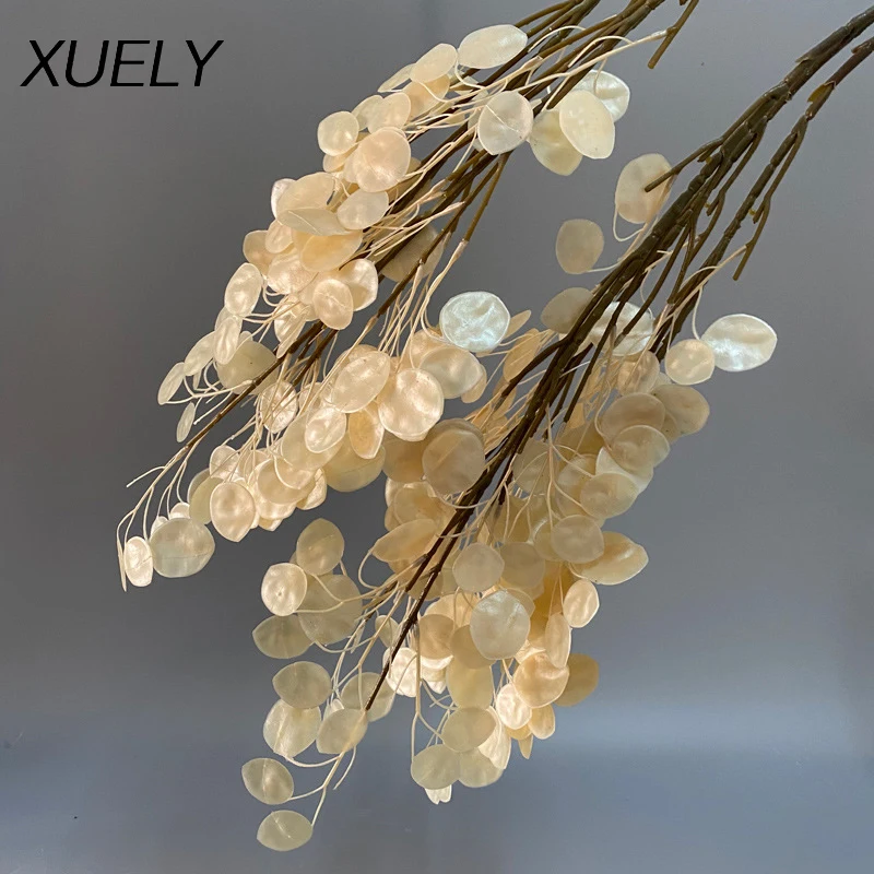 Фотофон 106 см Искусственный лист длинная ветка перламутровый цвет пластиковый