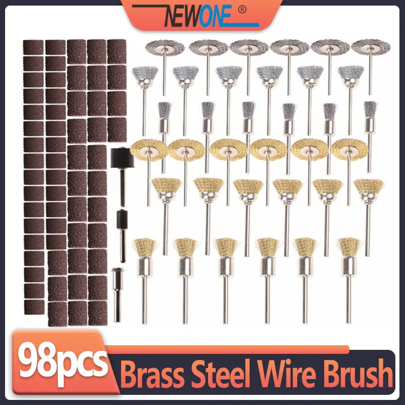 Brass Steel Wire Brush Textile polishing Wheels Full Set For Dremel