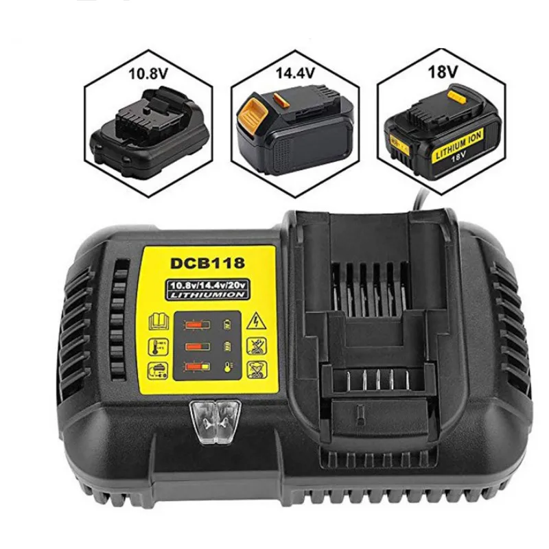 Все новое быстрое зарядное устройство 4.5A DCB118 DCB101 для Dewalt 12V 14,4 V 20V литий-ионный аккумулятор хорошего качества продвижение