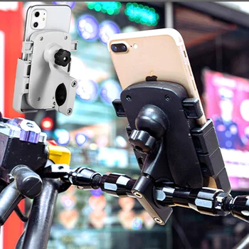 

Auto-lock Aluminum Motorcycle Phone Holder Handlebar Mirror Bracket Bike Bicycle 360 Adjustable Mount Stand For Iphone Android