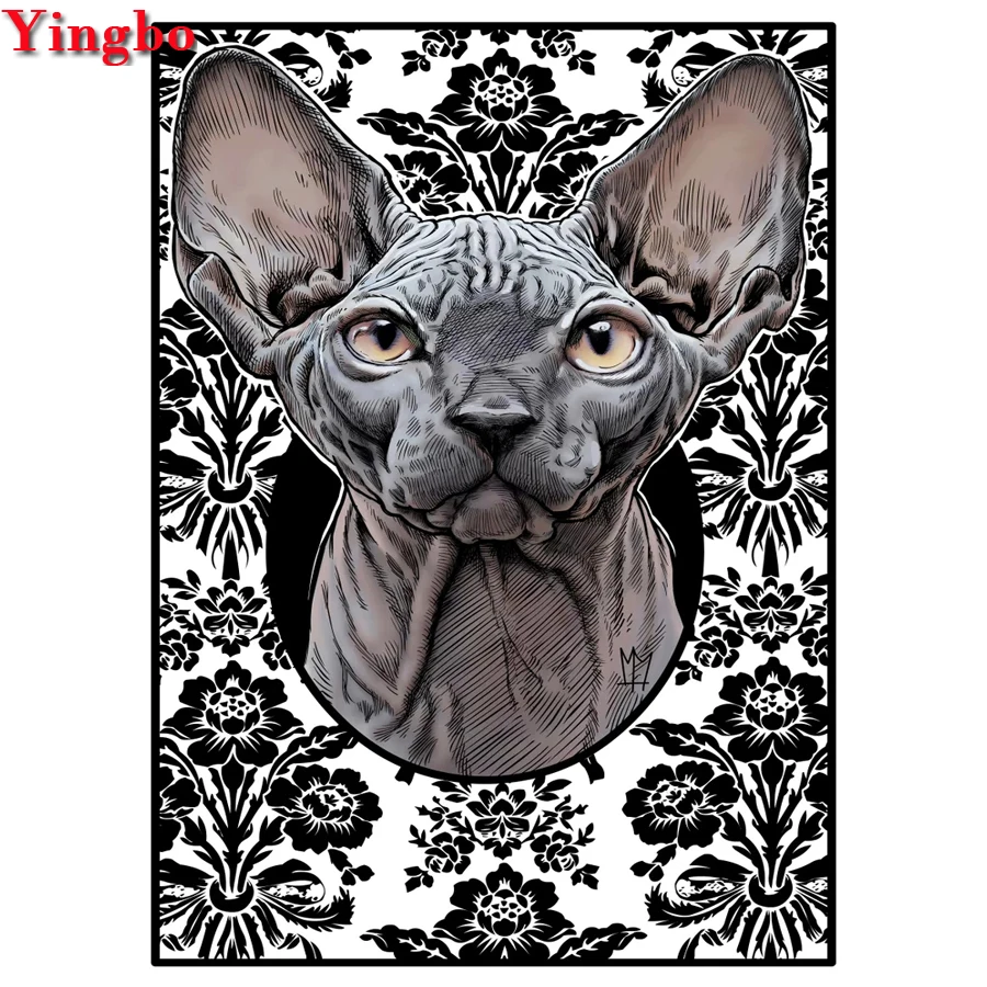 Full Square drill 5D DIY Diamond painting sphynx cats animal Embroidery Mosaic Handmade Cross Stitch Rhinestone decor | Дом и сад