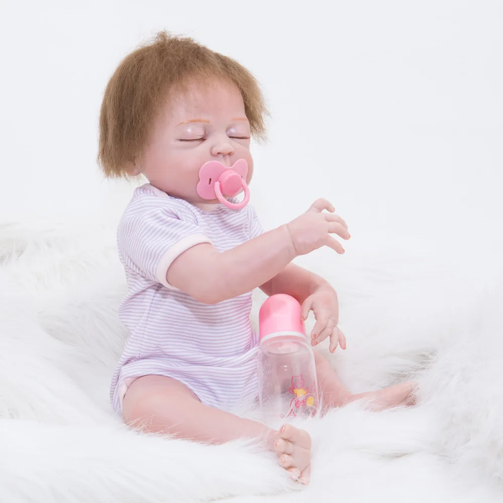 Мода 55 см Reborn Baby DOLL игрушка 22 дюймов Новорожденные милые куклы со сном Реалистичная кукла Bonecas забавная игрушка Рождество