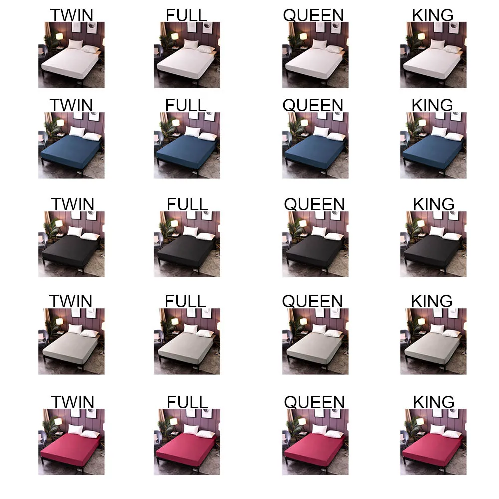 137x190cm Luxury Sheets Fitted Microfiber Wrinkle Fade Stain Resistant Bed Sheet Mattress Protector More Sheet