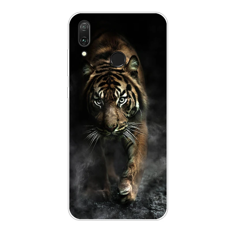For Coque Huawei Y7 Case Phone Cover Soft Silicone Printing Back Case Fundas For Huawei Y7 Y 7 Y7 Pro Cover TPU - Цвет: Черный зеленый