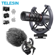 Telefone condensador microfone de vídeo na câmera shotgun vlogging universal microfone para iphone android canon sony dslr mac tablet