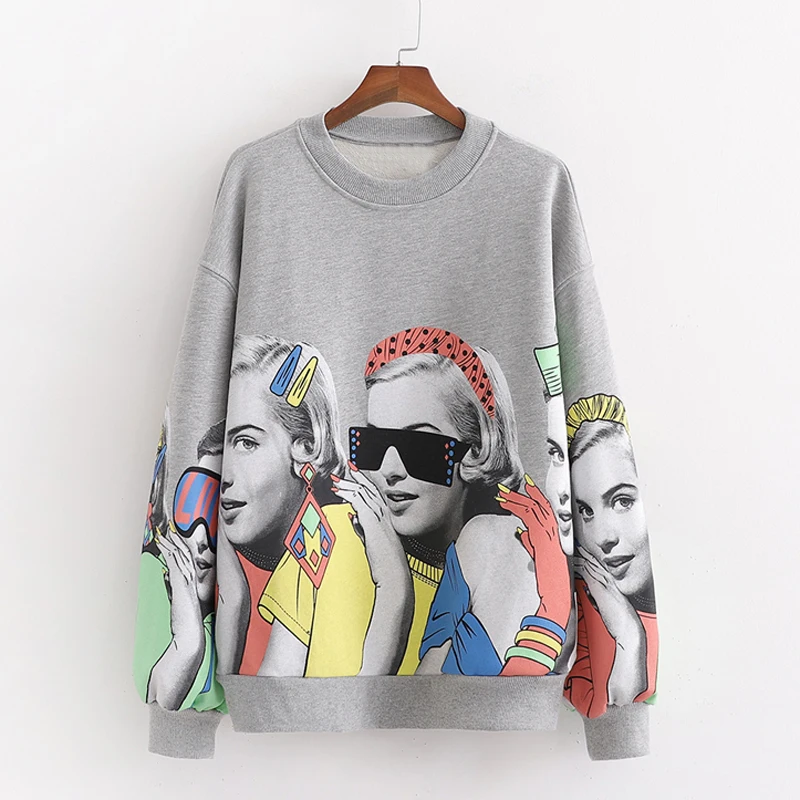 Женская толстовка с круглым вырезом элегантная Толстовка длинным рукавом и