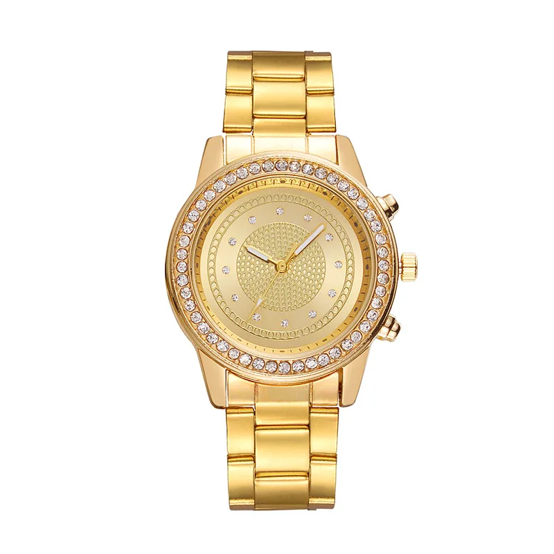 gold Модные женские часы Geneva, женские кварцевые часы reloj mujer из нержавеющей стали, женские часы из розового золота, relogio feminino - Цвет: gold