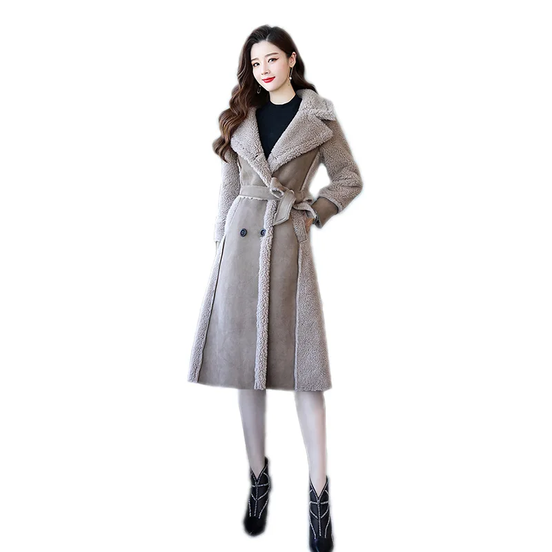 

Corset Explicit Thin Double Breasted 2018 Autumn And Winter Fold-down Collar Elegant Comfortable Solid Color Simple Long Slim Fi