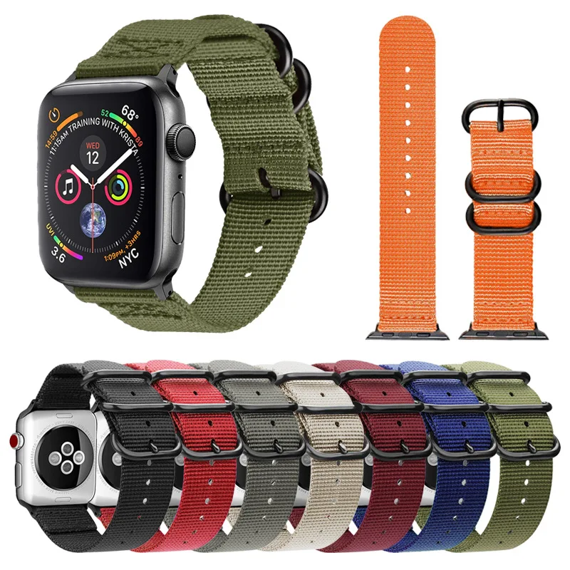 Нейлоновый ремешок для часов iwatch 3 band 42 мм 44 мм apple watch браслеты из ткани для apple watch series 4 2 1 iphone watch повязки