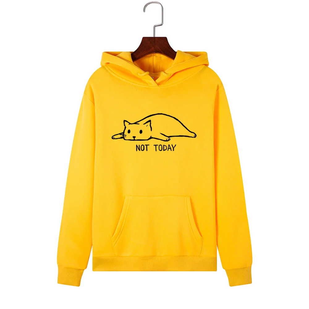 SINGRAIN Women Oversized Lazy Cat Hoodie Streetwear Cartoon Goth Hoody Korean Hooded Sweatshirt Kawaii Koya Print Poleron Mujer