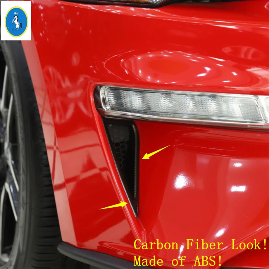 Yimaautotrim Авто Аксессуары Передние дневные ходовые огни лампы Крышка отделка Подходит для Ford Mustang- ABS углеродное волокно