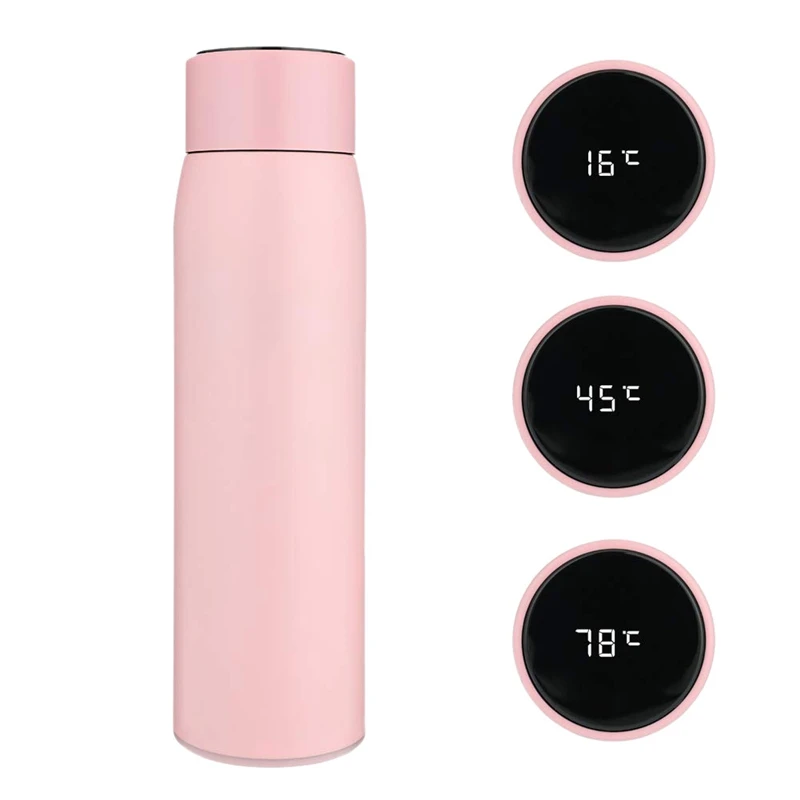 

Smart Water Bottle Cup, Vacuum Insulated Double Walled Stainless Steel Water Bottle Keep Drink Hot & Cold, Temperature Display S