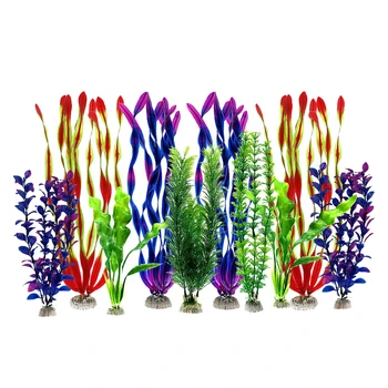

Artificial Aquatic Plants 10 Pcs Large Aquarium Plants Plastic Fish Tank Decor